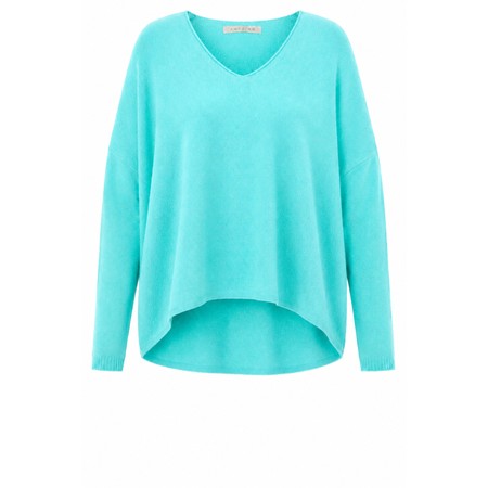 Amazing Woman Mika Boxy Summer Turquoise Fine Knit Jumper - Turquoise
