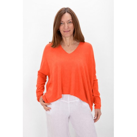 Amazing Woman Mika Boxy Summer Orange Fine Knit Jumper - Orange