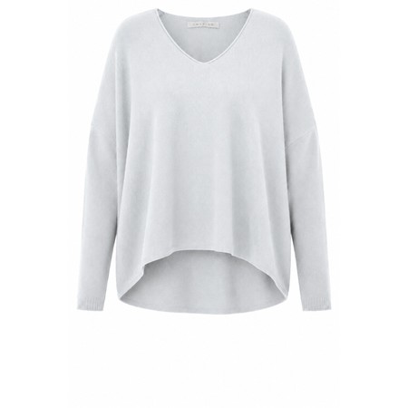 Amazing Woman Mika Boxy Silver Fine Knit Jumper - Metallic