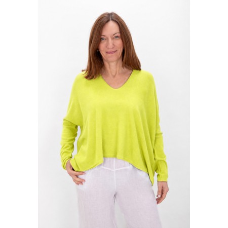 Amazing Woman Mika Pistachio Boxy Fine Knit Jumper - Green