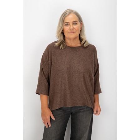 Thing Hannah Cola Soft Knit Rectangle Top - Brown