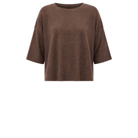 Thing Hannah Cola Soft Knit Rectangle Top - Brown