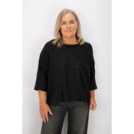 Thing Hannah Black Soft Knit Rectangle Top - Black