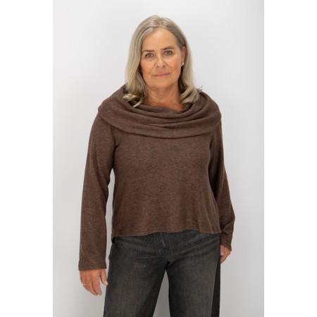 Thing Winona Cola Bardot Soft Knit Top - Brown