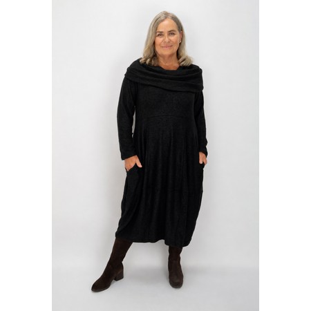 Thing Wren Black Soft Knit Bubble Dress - Black