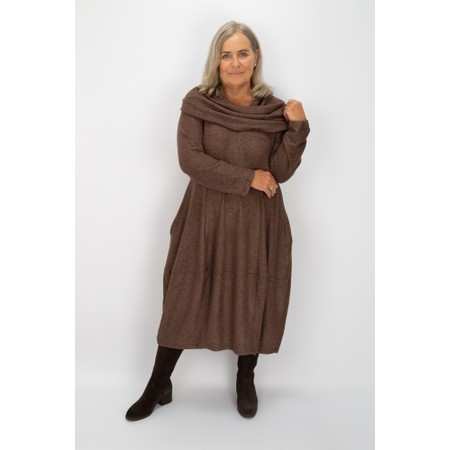 Thing Wren Cola Soft Knit Bubble Dress - Brown