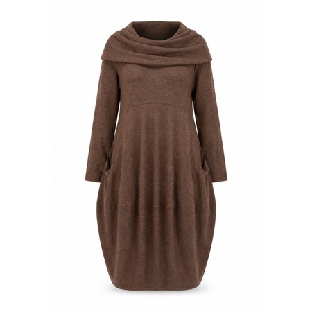 Thing Wren Cola Soft Knit Bubble Dress - Brown