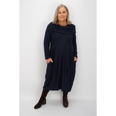 Thing Wren Navy Soft Knit Bubble Dress - Blue