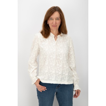Masai Clothing Belise Jet Stream Embroidered Top - Off-White