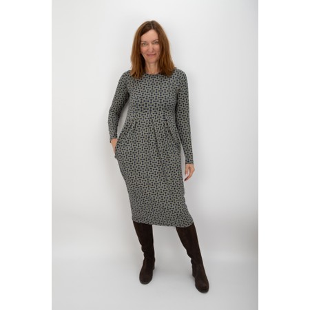 Masai Clothing Namo Jersey Blue Print Dress - Blue