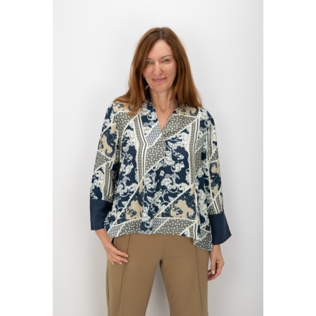 Masai Clothing Dayan Blue Print Top - Blue
