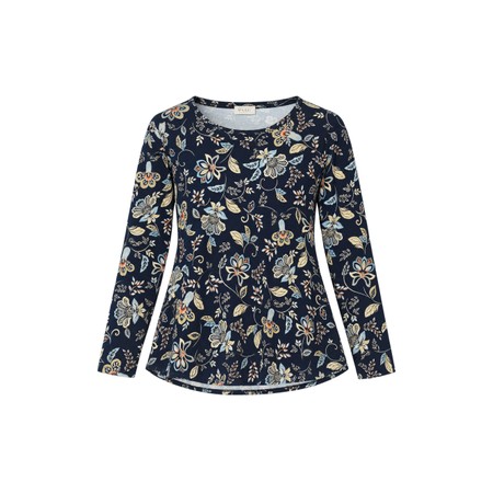Masai Clothing Badisna Jersey Blue Print Top - Blue