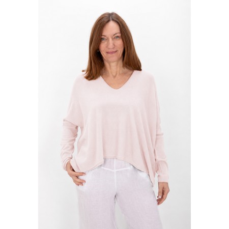 Amazing Woman Mika Pale Pink Boxy Fine Knit Jumper - Pink