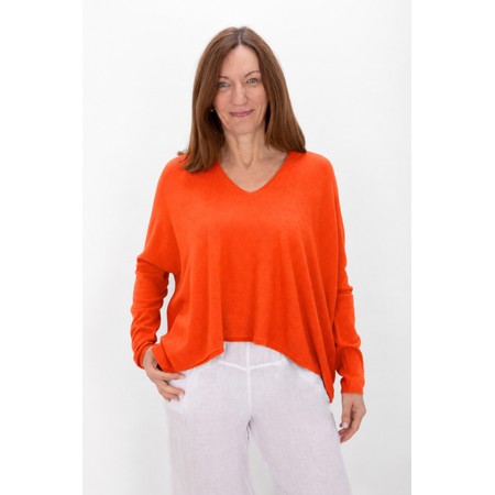 Amazing Woman Mika Boxy Orange Fine Knit Jumper - Orange