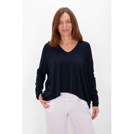 Amazing Woman Mika Boxy Navy Fine Knit Jumper - Blue