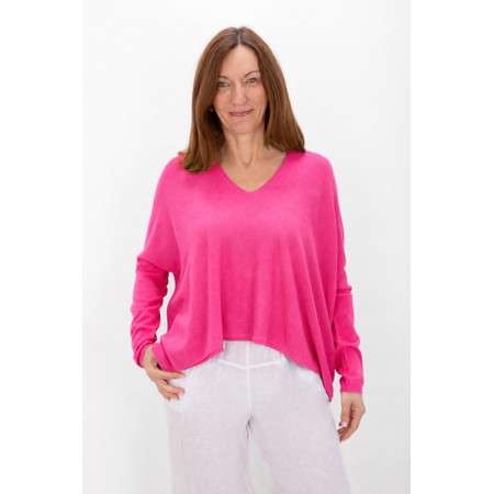 Amazing Woman Mika Boxy Magenta Fine Knit Jumper - Pink