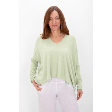 Amazing Woman Mika Leek Boxy Fine Knit Jumper - Green