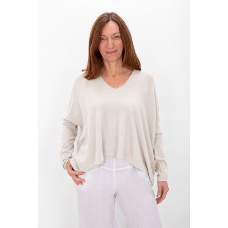 Amazing Woman Mika Boxy Ivory Fine Knit Jumper - Off-White
