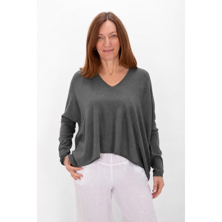 Amazing Woman Mika Boxy  Fine Knit Jumper - Grey