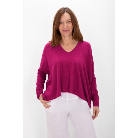 Amazing Woman Mika Boxy Fuchsia Fine Knit Jumper - Pink