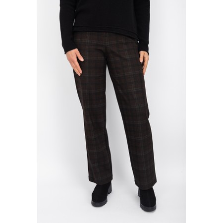 Robell Efi Check Trouser - Brown