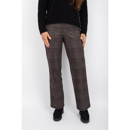Robell Efi Pow Check Parallel Trouser - Brown