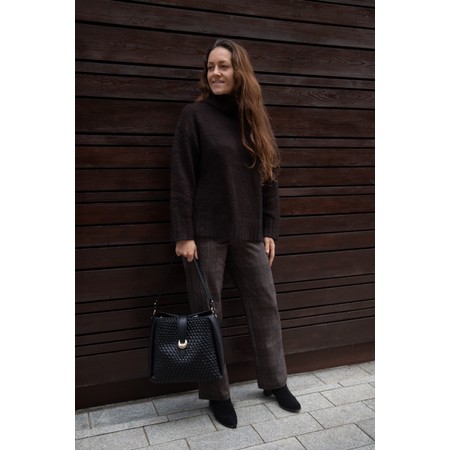 Robell Efi Pow Check Parallel Trouser - Brown