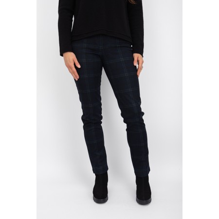 Robell Bella Check Trouser - Blue