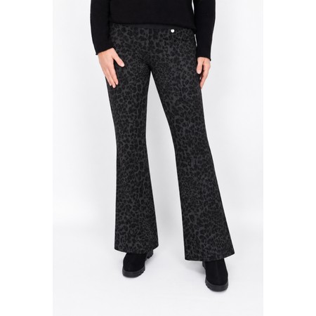 Robell Joella Animal Wool Bootleg Trouser - Grey