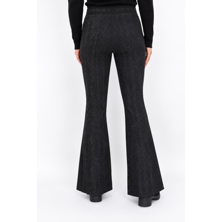Robell Joella Herringbone Wool Bootleg Trouser - Black