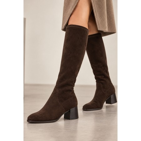 ELLA Madeleine Brown Knee High Stretch Boot - Brown