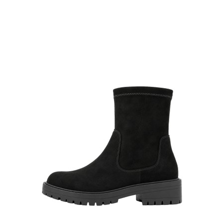 ELLA Jade Faux Suede Stretch Ankle Boot  - Black
