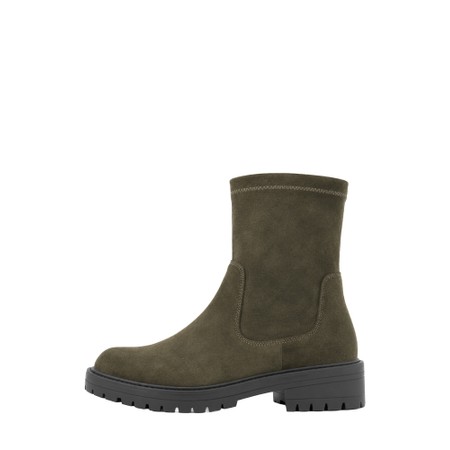 ELLA Jade Chunky Faux Suede Ankle Boot - Green
