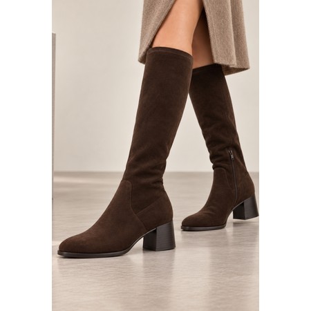 ELLA Madeleine Brown Knee High Stretch Boot - Brown