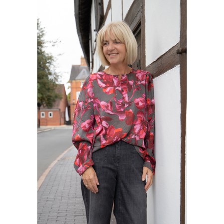 Masai Clothing Darya Tibetan Red Print Top - Red