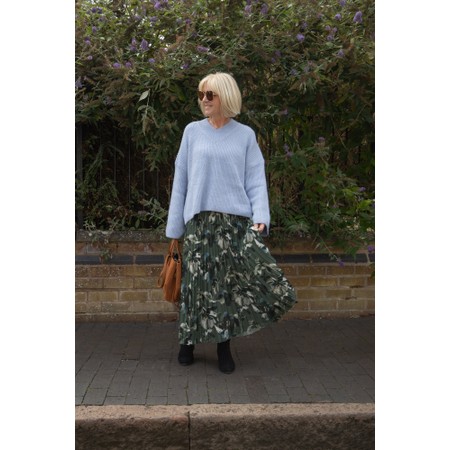 Masai Clothing Sanai Beetle Floral Print Plissé Skirt - Green