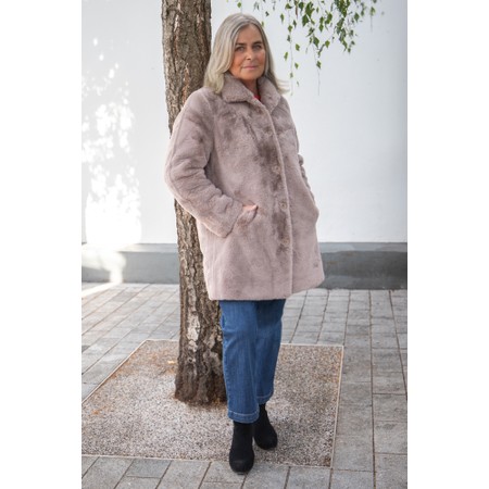 RINO AND PELLE Nonna Mocha Latte Faux Fur Coat - Beige
