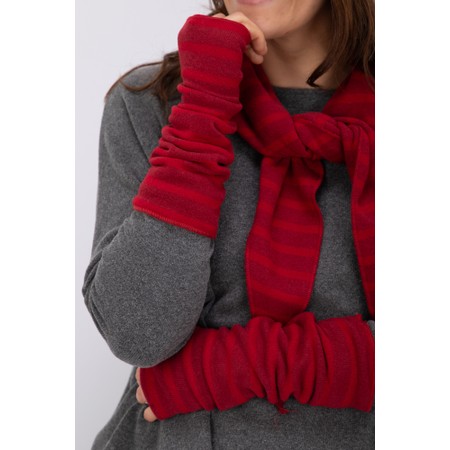 Mama B Cotto R Rosso Wide Stripe Gloves - Red