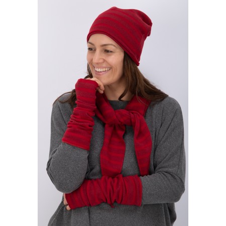 Mama B Cotto R Rosso Wide Stripe Gloves - Red