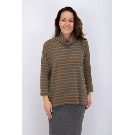 Mama B Dina Split Sides Grigio Stripe Jumper - Grey