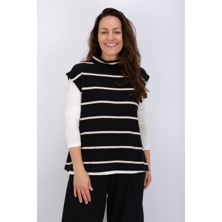 Mama B Elva Nero & Lieveto Stripe Fleece Popover - Black