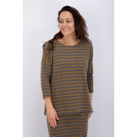 Mama B Emotiva R Relaxed Grigio Stripe Eco Fleece Jumper - Grey