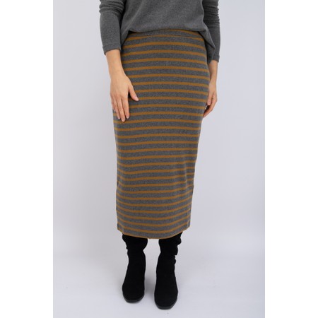 Mama B Lilla R Grigio Stripe Fleece Skirt - Grey