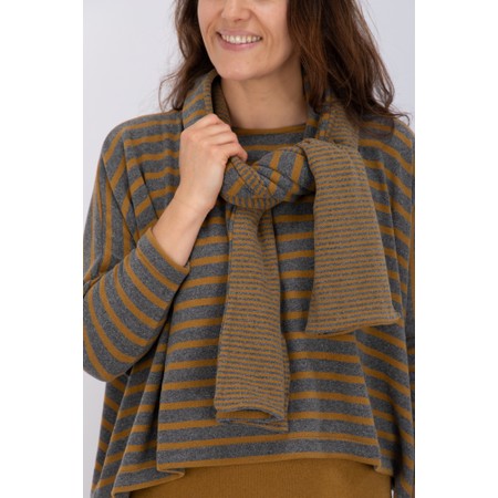 Mama B Nule Reversible Grigio Stripe Scarf - Grey