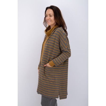 Mama B Soufle R Grigio Stripe Fleece Cardigan - Grey