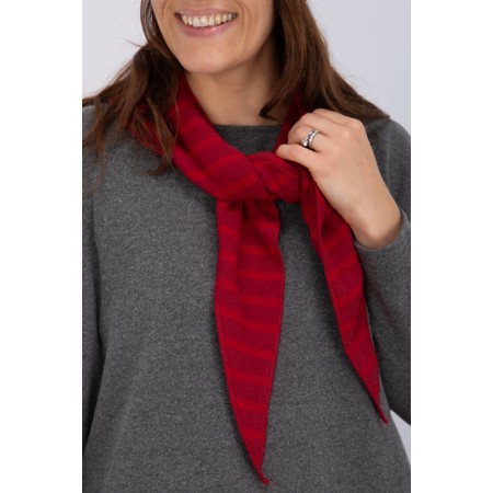 Mama B Tippy Rosso Wide Stripe Triangle Scarf - Red