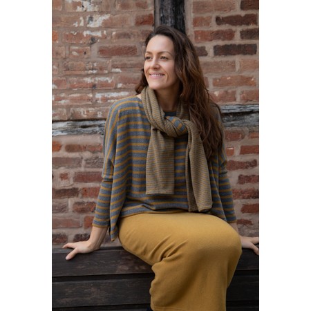 Mama B Nule Reversible Grigio Stripe Scarf - Grey
