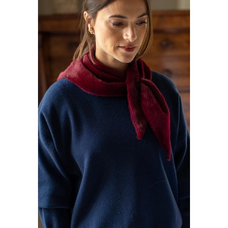 Chalk Nova Merlot Triangle Faux Fur Scarf - Red