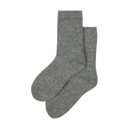 Chalk Cosy Cashmere Grey Marl Short Sock - Grey