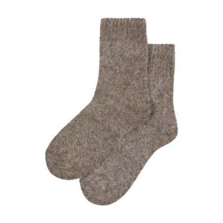 Chalk Soft Angora Mole Sock - Beige